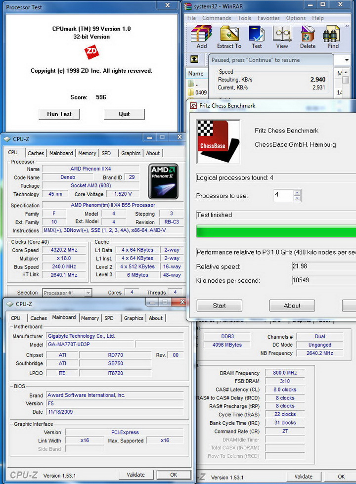 mix AMD Phenom II X2 555BE @ X4 B55 Review