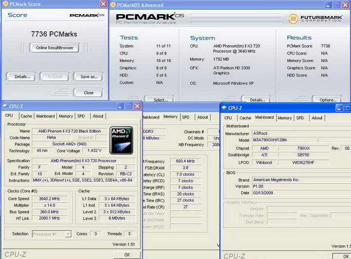 pcmark05 Asrock M3A790GXH/128M