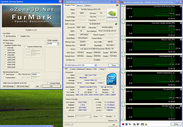 temp11 Galaxy GTX275 Overclocked