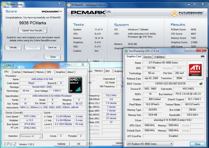 pcmark2005 GIGABYTE GA MA770T UD3P