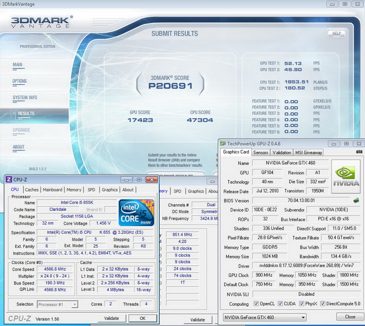 vantage1 INNO GTX 460 1GB DDR5 OVERCLOCK