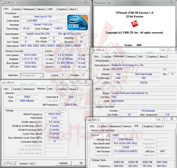 cpumark99 4400 ทดสอบจริง GIGABYTE P55 UD4P