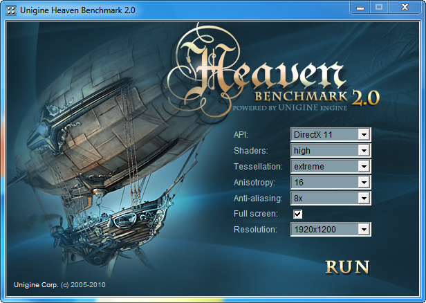 heaven setup ASUS EAH5850 DDR5 Review