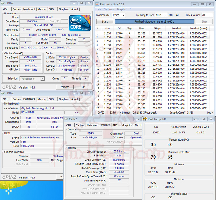 linx 4500 GIGABYTE GA H55M UD2H : Review