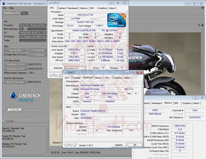 cb10 220 ASUS MAXIMUS III FORMULA Overclocking Test