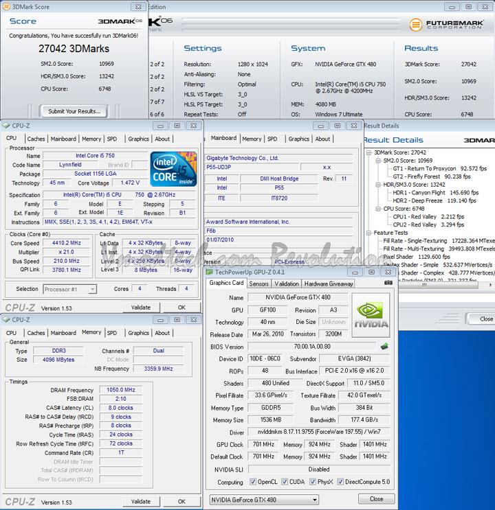 gtx 480 3d06 EVGA Geforce GTX480 Review