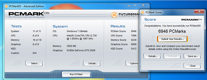 pcm05 oc MSI GT640 Performance & OVERCLOCK !! กับซีพียู Core i7 Q720 m