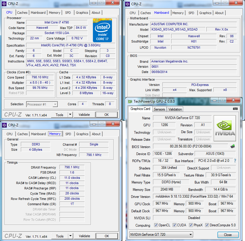 cpuz Review : Asus M32AD Desktop PC
