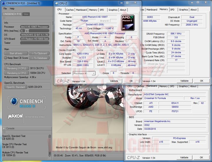 cb10 AMD Phenom II X6 1090T Black Edition Overclock Results