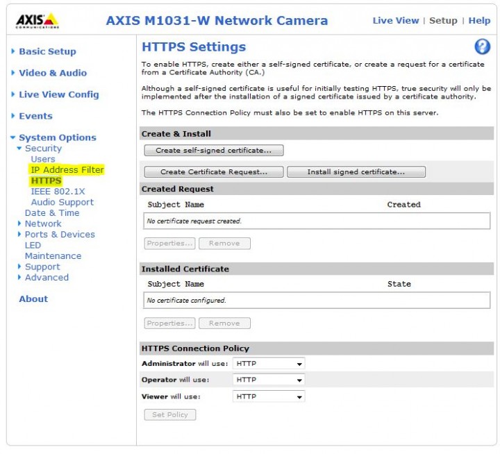 https Review : AXIS M1031 W CCTV IP Camera