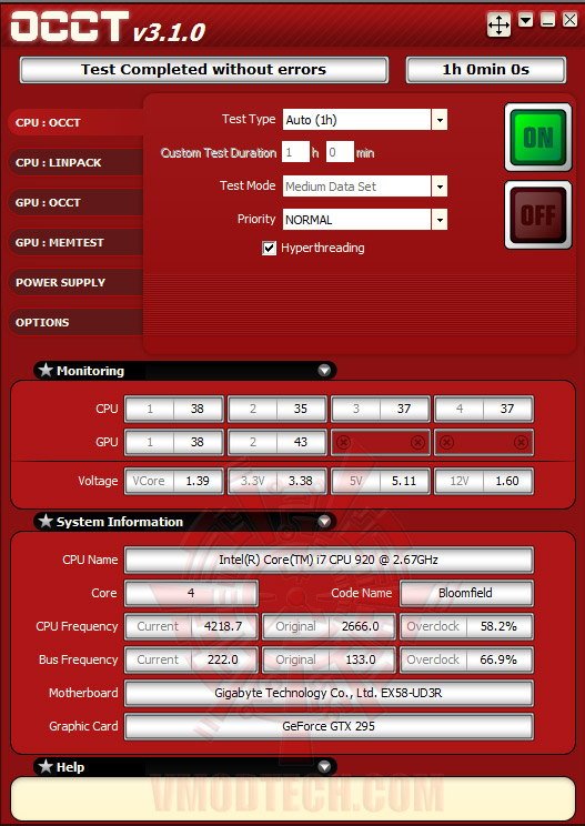 occt GIGABYTE EX58 UD3R