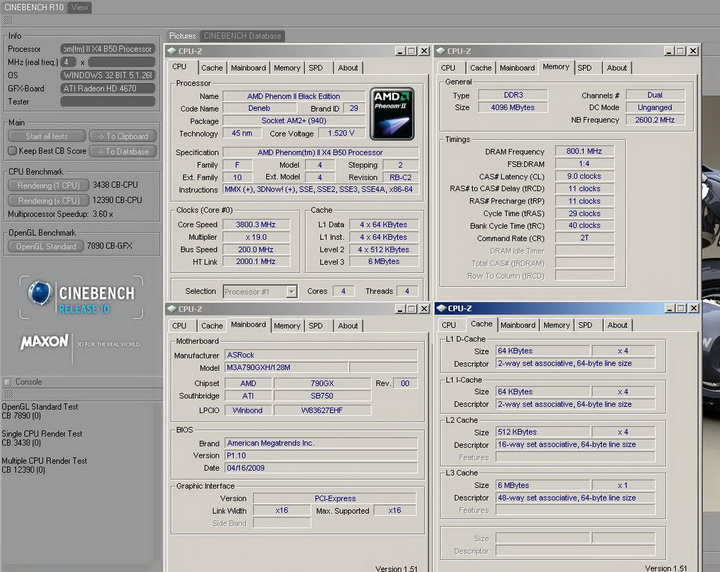 r10r Phenom II X2 550BE VS Asrock M3A790GXH/128M 4 Core Test..