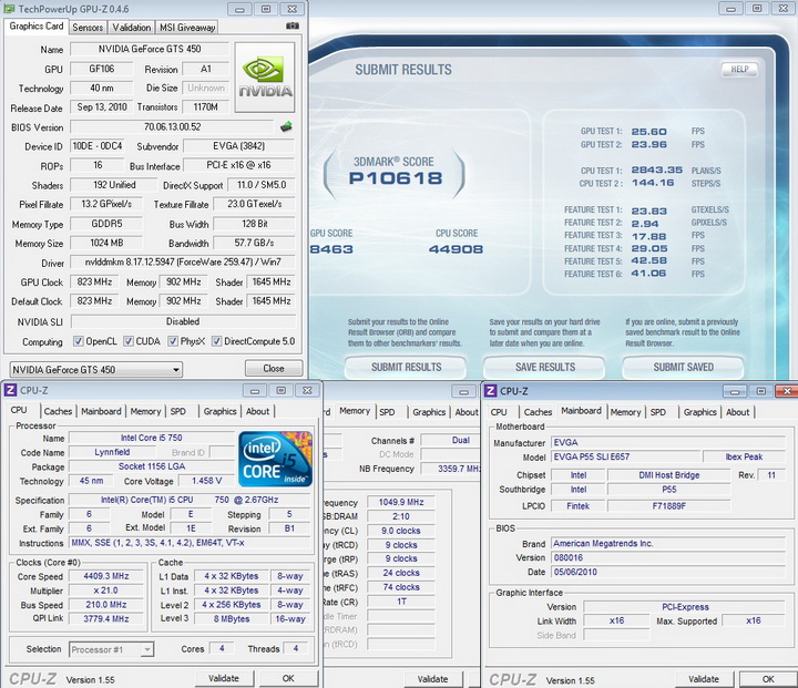 vantage default 1 EVGA GeForce GTS 450 1024GB GDDR5 Review