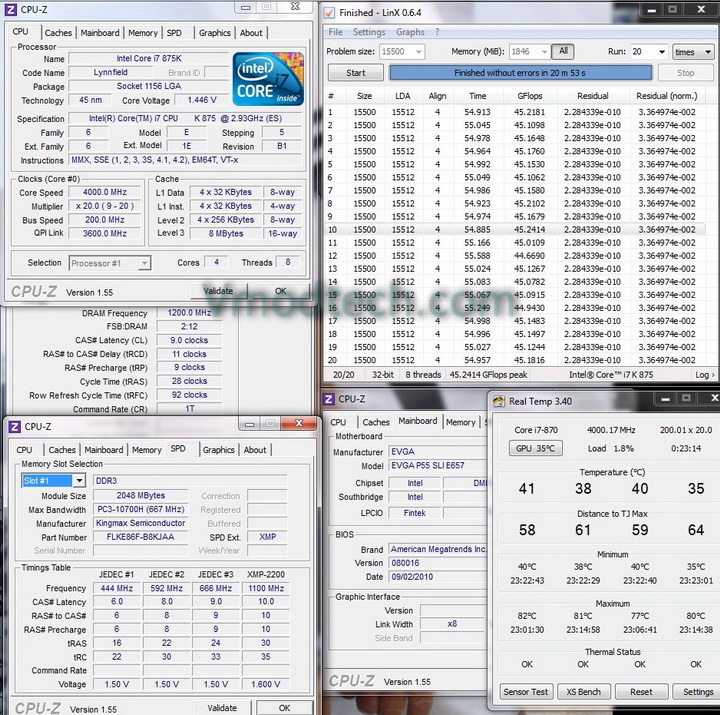 200x20 1 KINGMAX HERCULES DDR3 EP2 @ 2,400 MHz