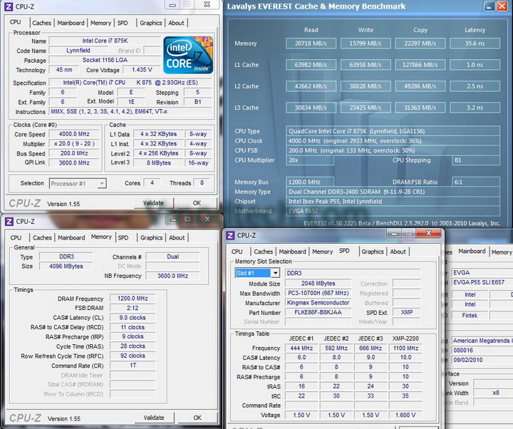 everest mem benchmark 1 KINGMAX HERCULES DDR3 EP2 @ 2,400 MHz