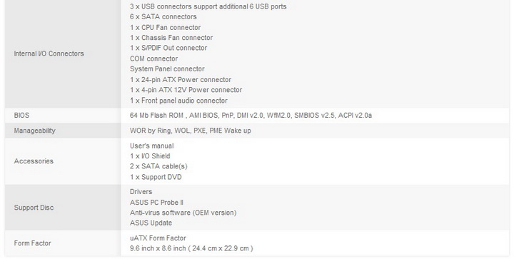 spec2 ASUS P7H55 M LX