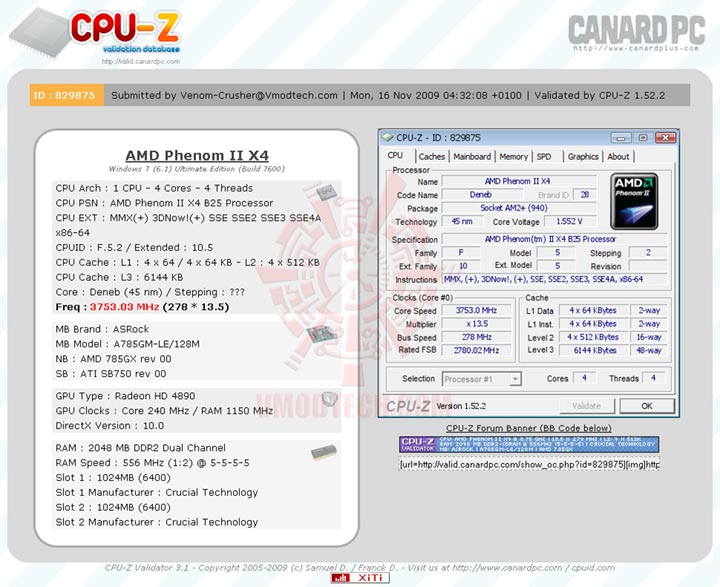 validatex4 AMD Athlon II X3 425 Unlocks Core & L3 Cache Review