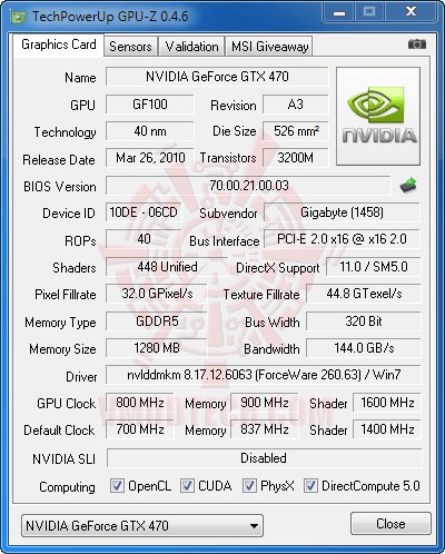 gz oc GIGABYTE GTX 470 SUPER OVERCLOCK 1280MB GDDR5 Review