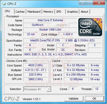 c1 Intel® Core™ i7 980X Extreme Edition Gulftown OC Report