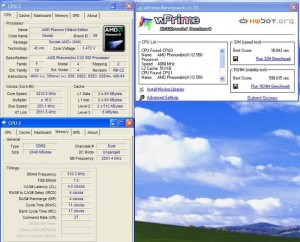 wprime032 300x242 E 7400 VS Phenom II X2 550