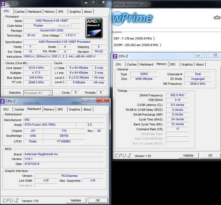 wprime14 MSI 870A Fuzion  Review  Cool......